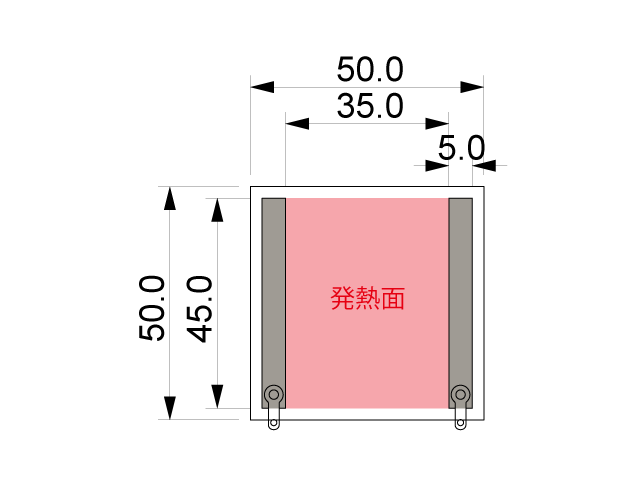 透明フィルムヒーター（低抵抗タイプ）片面微粘着付き 150×150mm TA125